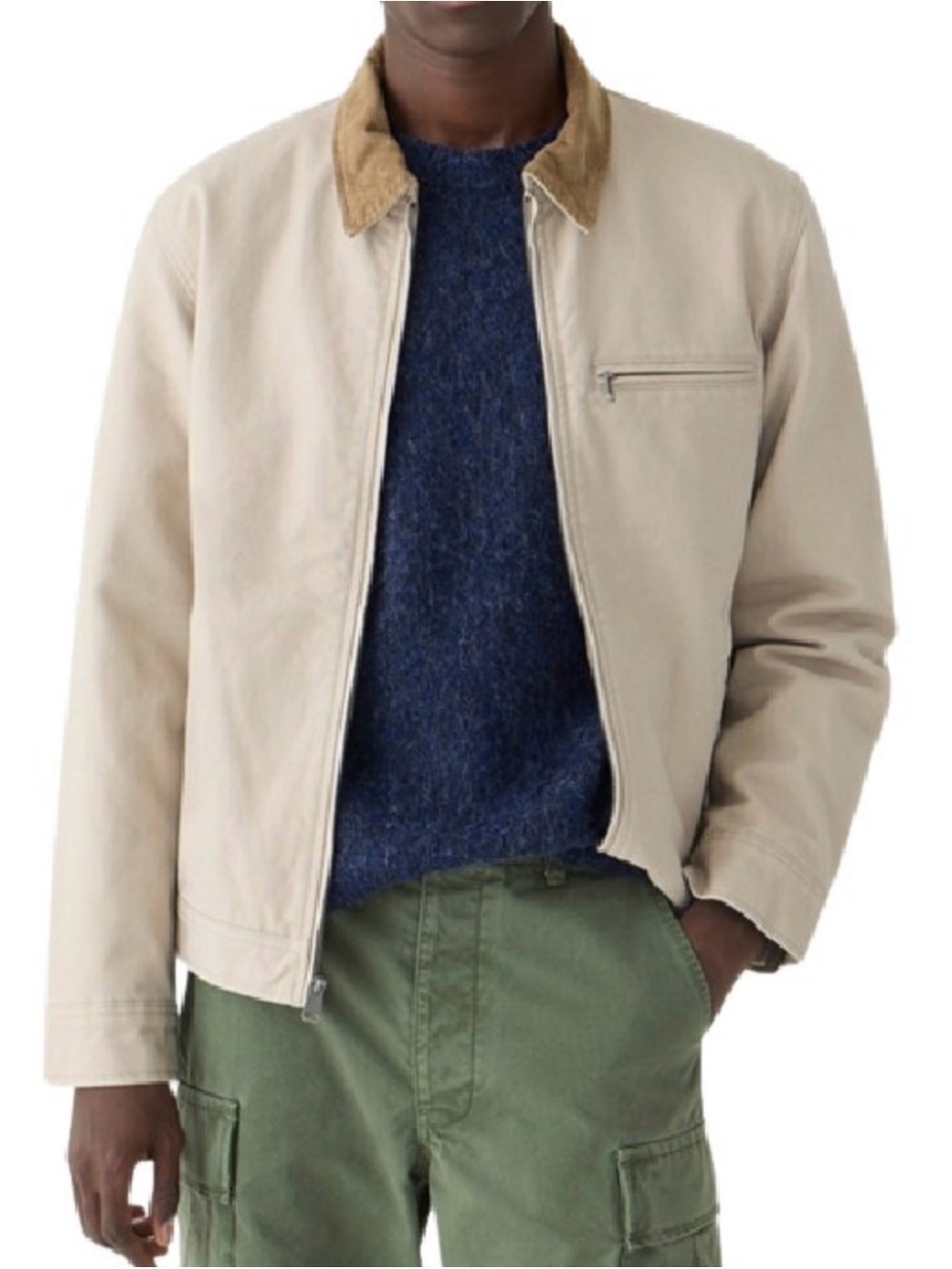 J.Crew Wallace & Barnes Canvas Work Jacket. Size Medium Beige.